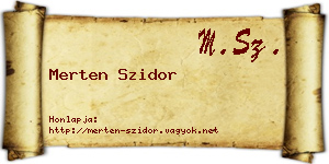 Merten Szidor névjegykártya